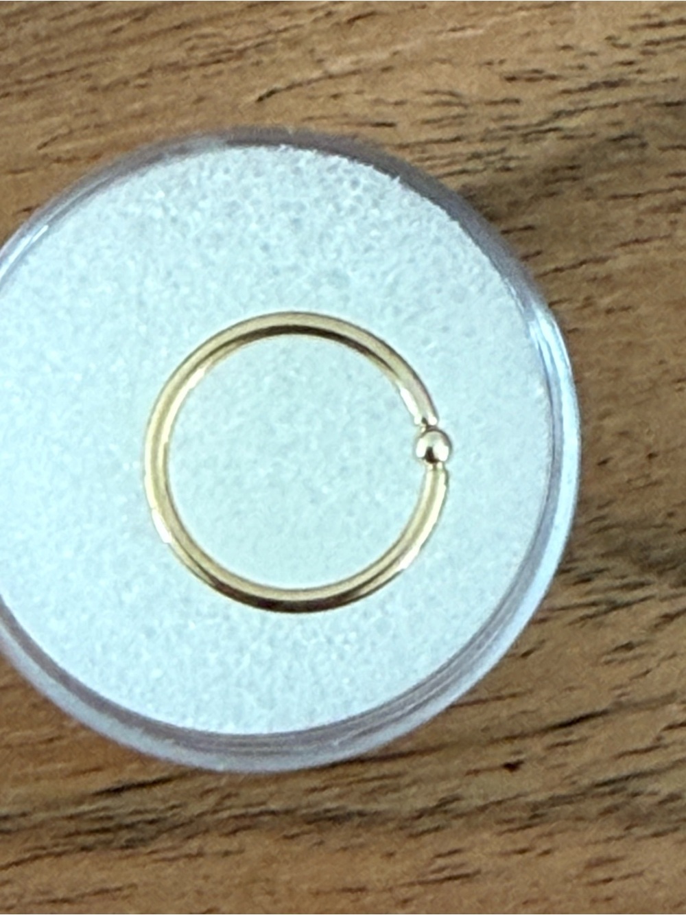 Solid 14K Gold Fixed Bead Ring – 16g 3/8" (10mm)